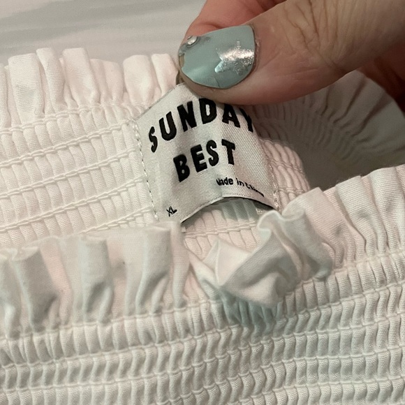 ARITZIA SUNDAY BEST HADLEY POPLIN PUFF SLEEVE BABY DOLL MINI DRESS - Picture 8 of 10